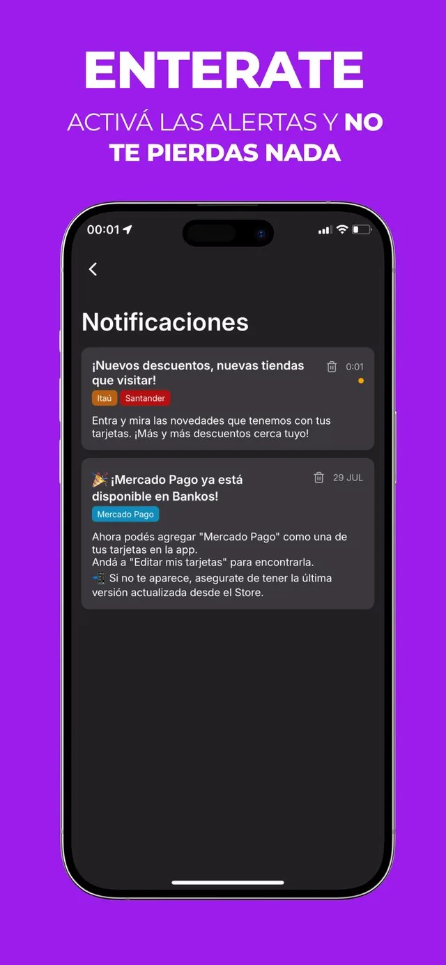 Enterate: activá las alertas y no te pierdas nada
